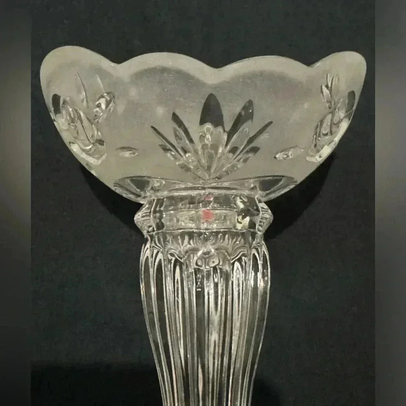 Vintage Rose Cottage Frosted Etched Glass Candlesticks Grannycore Cottagecore - Picture 13 of 13